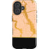 Pink Gold and Black Marble iPhone 16 Plus Impact Case